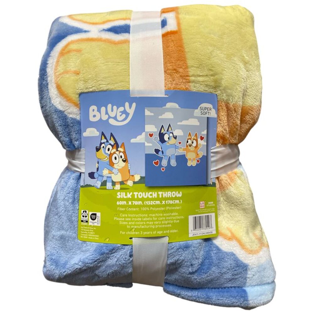 Adult Licensed Valentine's Silk Touch Throw, 60" x 70" - Bluey